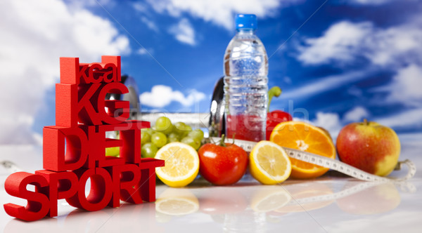 Сток-фото: фитнес · диета · продовольствие · фрукты · здоровья · фон