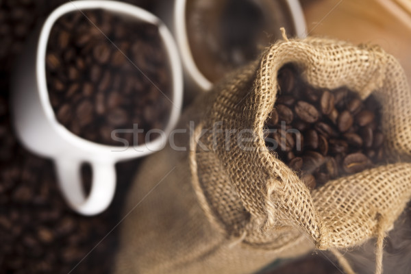 Grãos de café brilhante textura comida quadro Foto stock © JanPietruszka