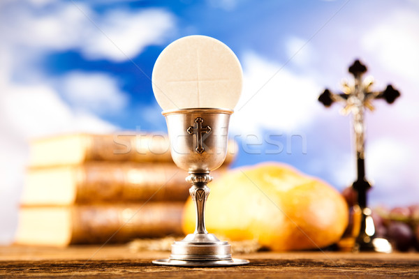 ストックフォト: 聖なる · 聖餐 · 明るい · 図書 · イエス · 教会