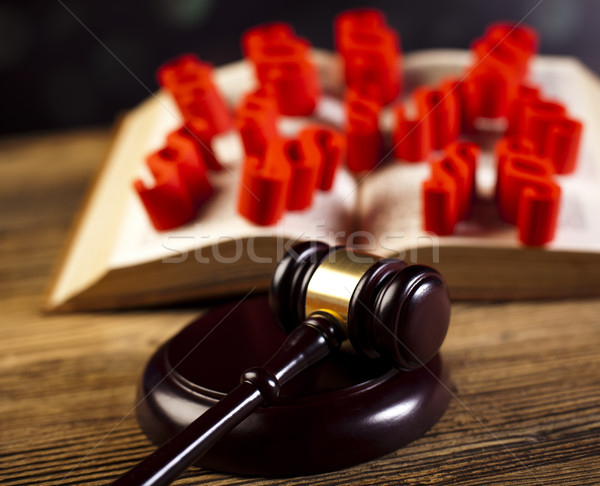 Justice Scale and Gavel, natural colorful tone Stock photo © JanPietruszka