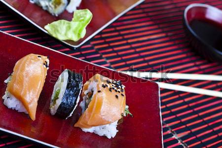 ストックフォト: 寿司 · おいしい · 伝統的な · 日本食 · 魚 · 表
