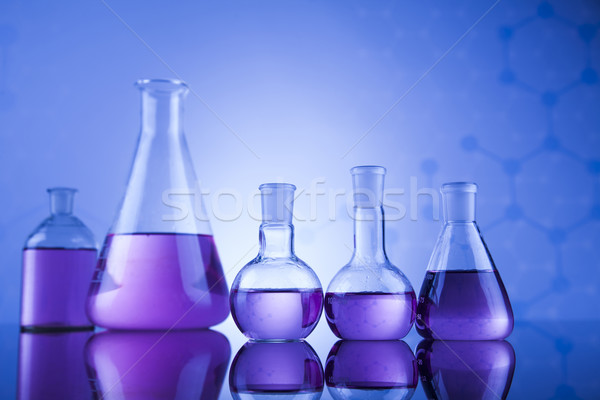 Chemical,science and laboratory glassware background Stock photo © JanPietruszka