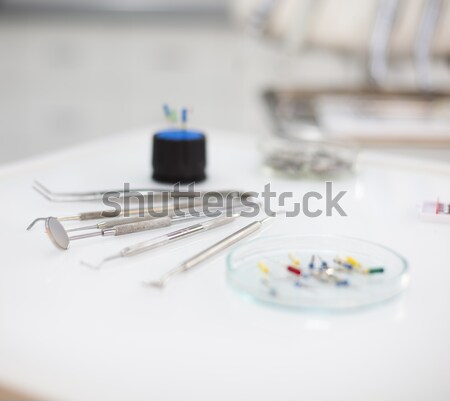 Tandheelkundige apparatuur arts geneeskunde spiegel tool professionele Stockfoto © JanPietruszka