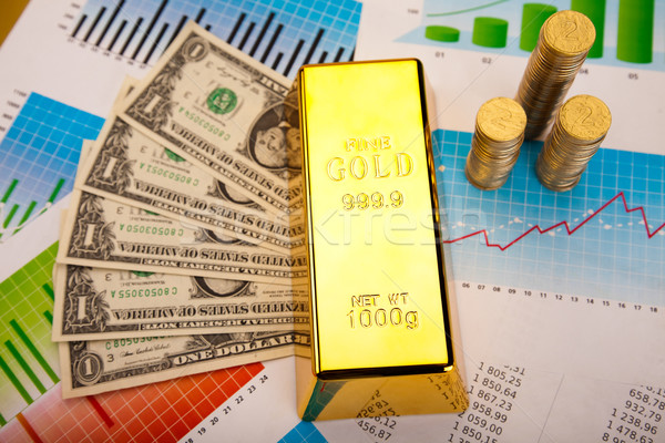 Stockfoto: Goud · waarde · financiële · geld · metaal · bank
