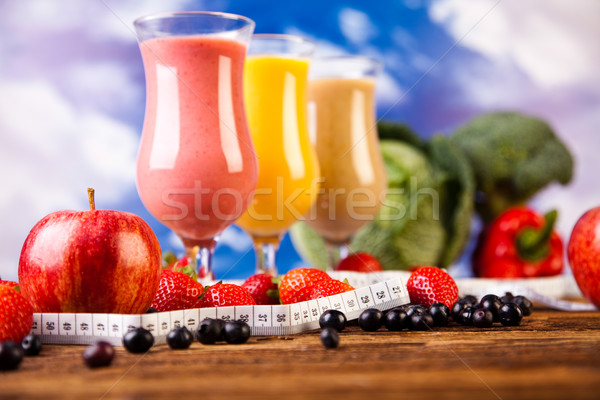 Milk shakes, sport and fitness Stock photo © JanPietruszka