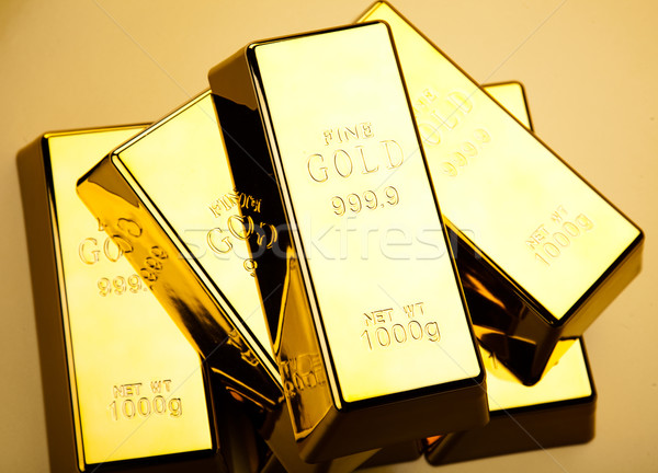 Gold bars background, ambient financial concept Stock photo © JanPietruszka