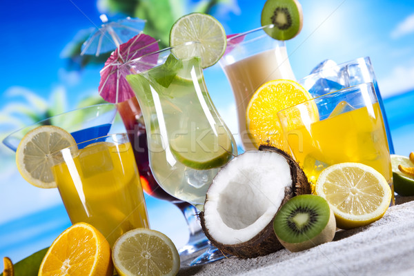 Stock photo: Cocktails, alcohol drinks set, natural colorful tone
