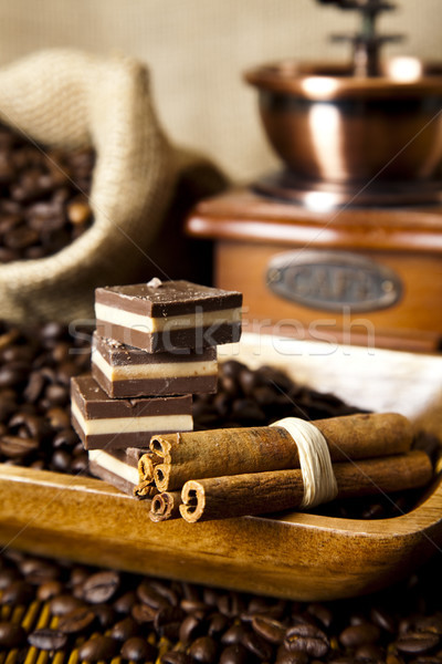 Chocolate and Nuts, vivid colors, natural tone Stock photo © JanPietruszka