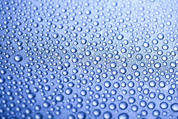 Stock photo: Water drops background, fresh blue theme
