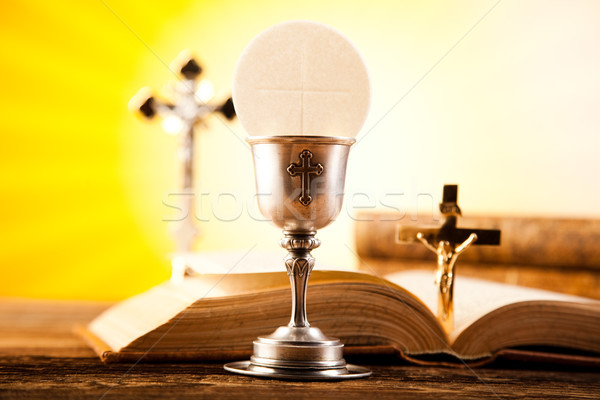 Foto stock: Comunhão · brilhante · livro · jesus · igreja