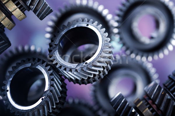 Closeup of gears, industrial mechanism, technic concept Stock photo © JanPietruszka