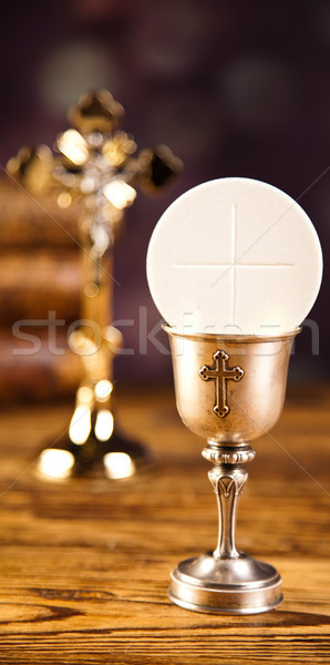 Ilk communion parlak kitap İsa kilise İncil Stok fotoğraf © JanPietruszka