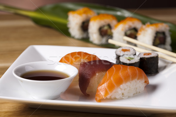 Traditional japanese food, Sushi Stock photo © JanPietruszka