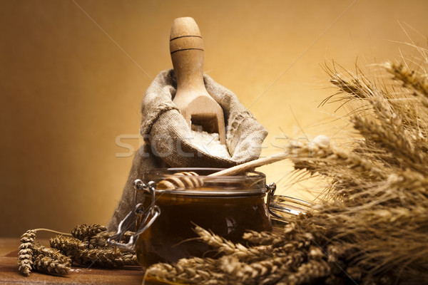 Stock foto: Mehl · traditionellen · Brot · Essen · Hintergrund · Abendessen