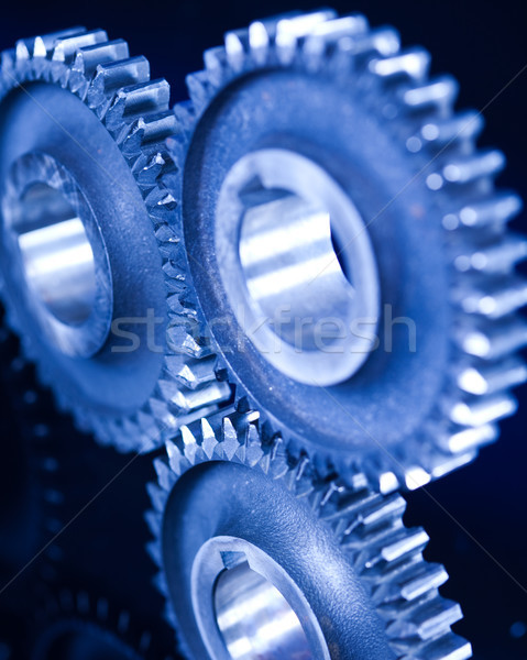 Stockfoto: Metaal · versnellingen · business · auto · technologie · industrie