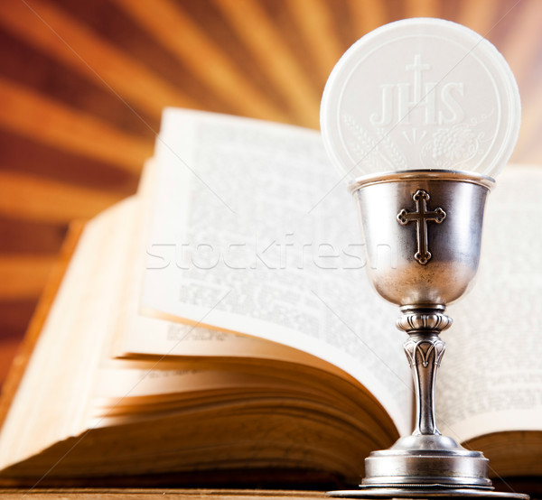 Stockfoto: Sacrament · communie · heldere · boek · jesus · kerk