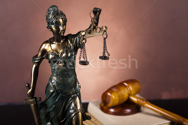 Schalen justitie recht studio vrouw hemel Stockfoto © JanPietruszka