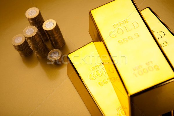 Stack of gold bars, ambient financial concept Stock photo © JanPietruszka