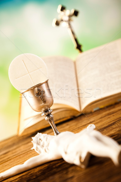 Szentség úrvacsora fényes könyv Jézus templom Stock fotó © JanPietruszka