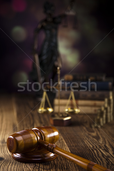 Wooden gavel barrister, justice concept, legal system  Stock photo © JanPietruszka