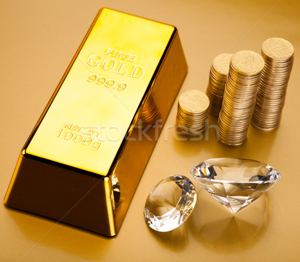 Diamond and gold, ambient financial concept Stock photo © JanPietruszka