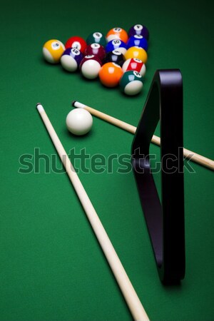 Billiard table and balls, vivid colors, natural tone Stock photo © JanPietruszka