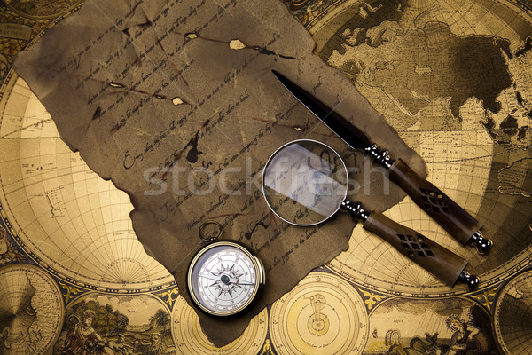  Vintage Navigation Equipment, compass Stock photo © JanPietruszka