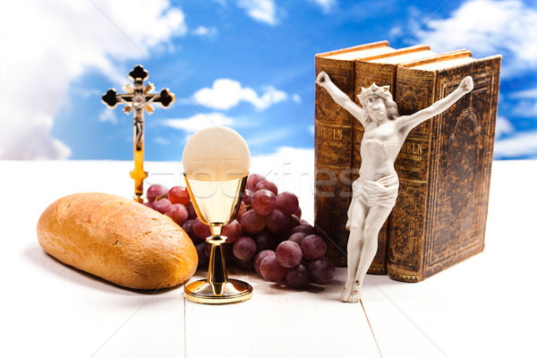 Stock photo: Holy communion, bright background, saturated concept