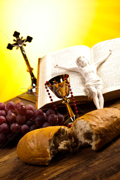 Foto stock: Cristão · comunhão · brilhante · jesus · pão