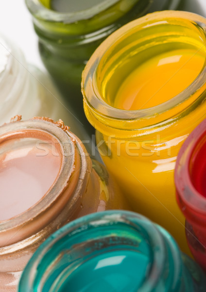 Stock photo: Paint, cans, brush, bright colorful tone concept