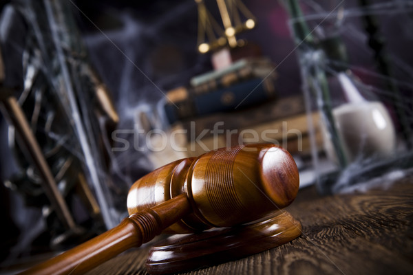 Stockfoto: Recht · justitie · houten · hamer · advocaat · rechter