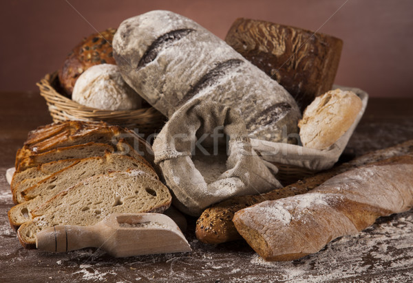 Freshly baked bread on the wooden Stock photo © JanPietruszka