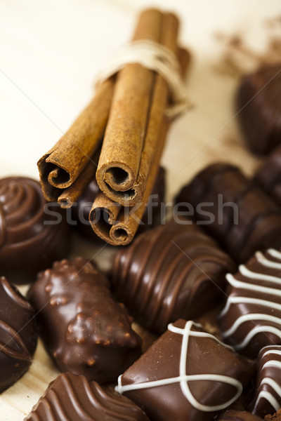 Chocolate and Nuts, vivid colors, natural tone Stock photo © JanPietruszka