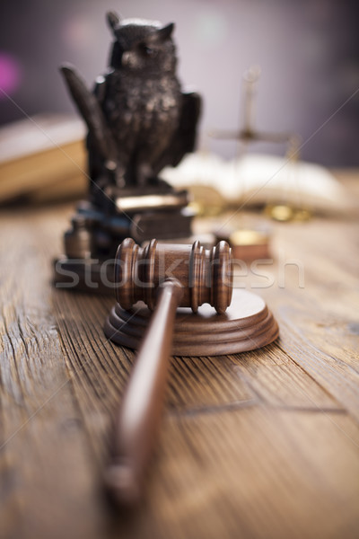 Recht Richter Holz Hammer Gerechtigkeit Hammer Stock foto © JanPietruszka