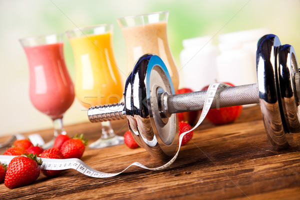 Sport Milk shakes, healthy and fresh Stock photo © JanPietruszka