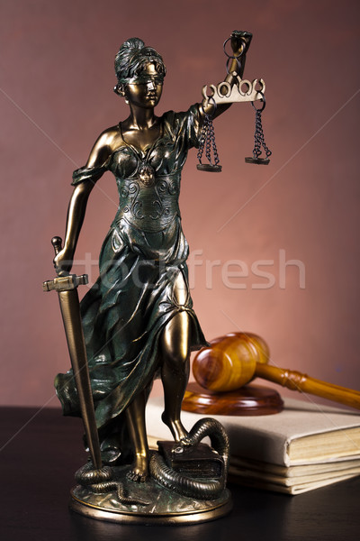 Statuie doamnă justiţie drept studio femeie Imagine de stoc © JanPietruszka