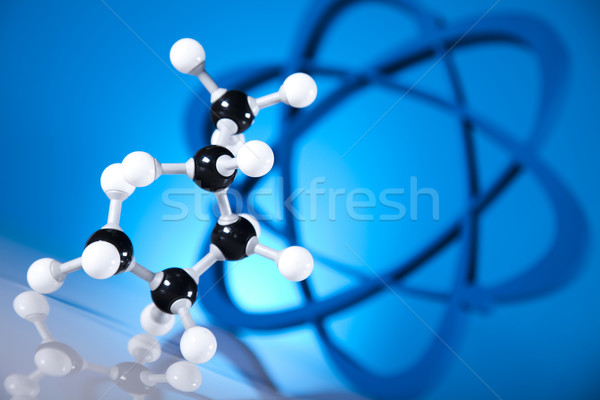 Atom model su dizayn imzalamak Stok fotoğraf © JanPietruszka