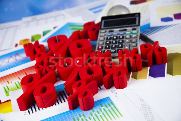 Stock photo: Finance concept, Percent, natural colorful tone