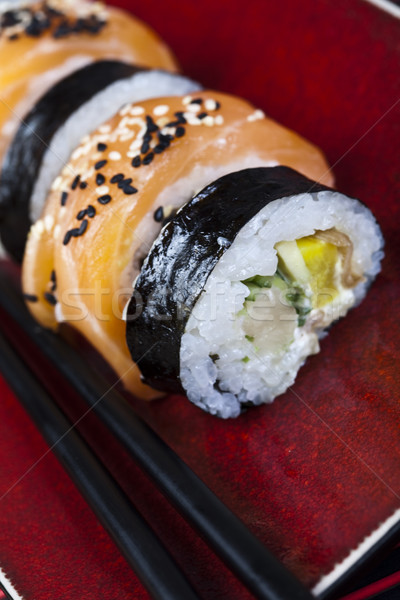 Sushi, oriental cuisine colorful theme Stock photo © JanPietruszka