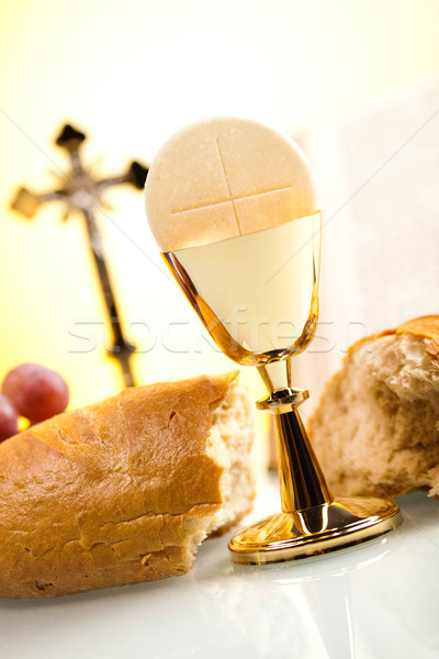 Foto stock: Símbolo · cristandade · religião · brilhante · livro · jesus