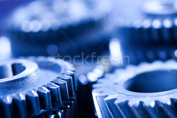 Gears meshing together, technic concept Stock photo © JanPietruszka