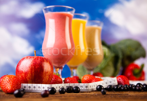 Milk shakes, sport and fitness Stock photo © JanPietruszka