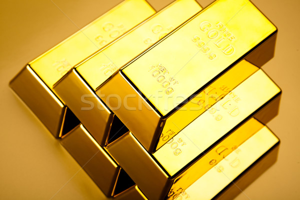 Gold bars background, ambient financial concept Stock photo © JanPietruszka