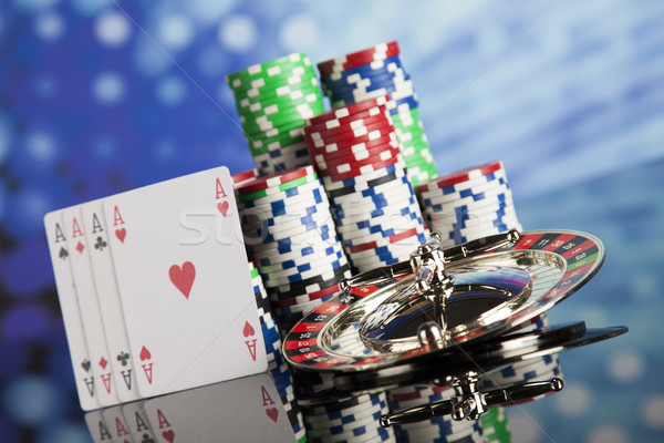 Játszik rulett kaszinó póker zsetonok számítógépes játékok jókedv Stock fotó © JanPietruszka