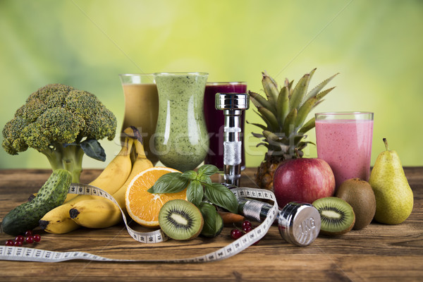 Healthy diet, protein shakes, sport and fitness  Stock photo © JanPietruszka