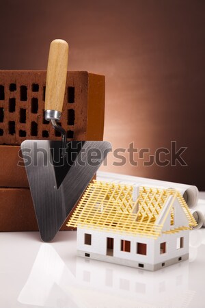 Huis planning architectuur kunst wetenschap gebouwen Stockfoto © JanPietruszka