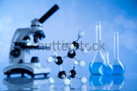 Foto stock: Laboratório · vidro · química · ciência · fórmula · medicina