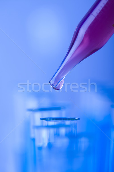 Test tubi primo piano laboratorio medicina blu Foto d'archivio © JanPietruszka