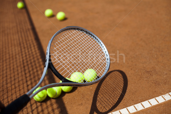Sport raquette de tennis fond sport terre Photo stock © JanPietruszka