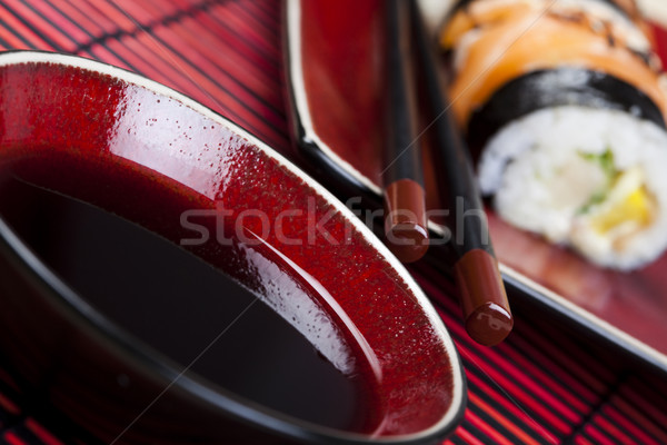 Sushi, oriental cuisine colorful theme Stock photo © JanPietruszka